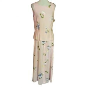 VTG 90s pink floral top & skirt set NWT